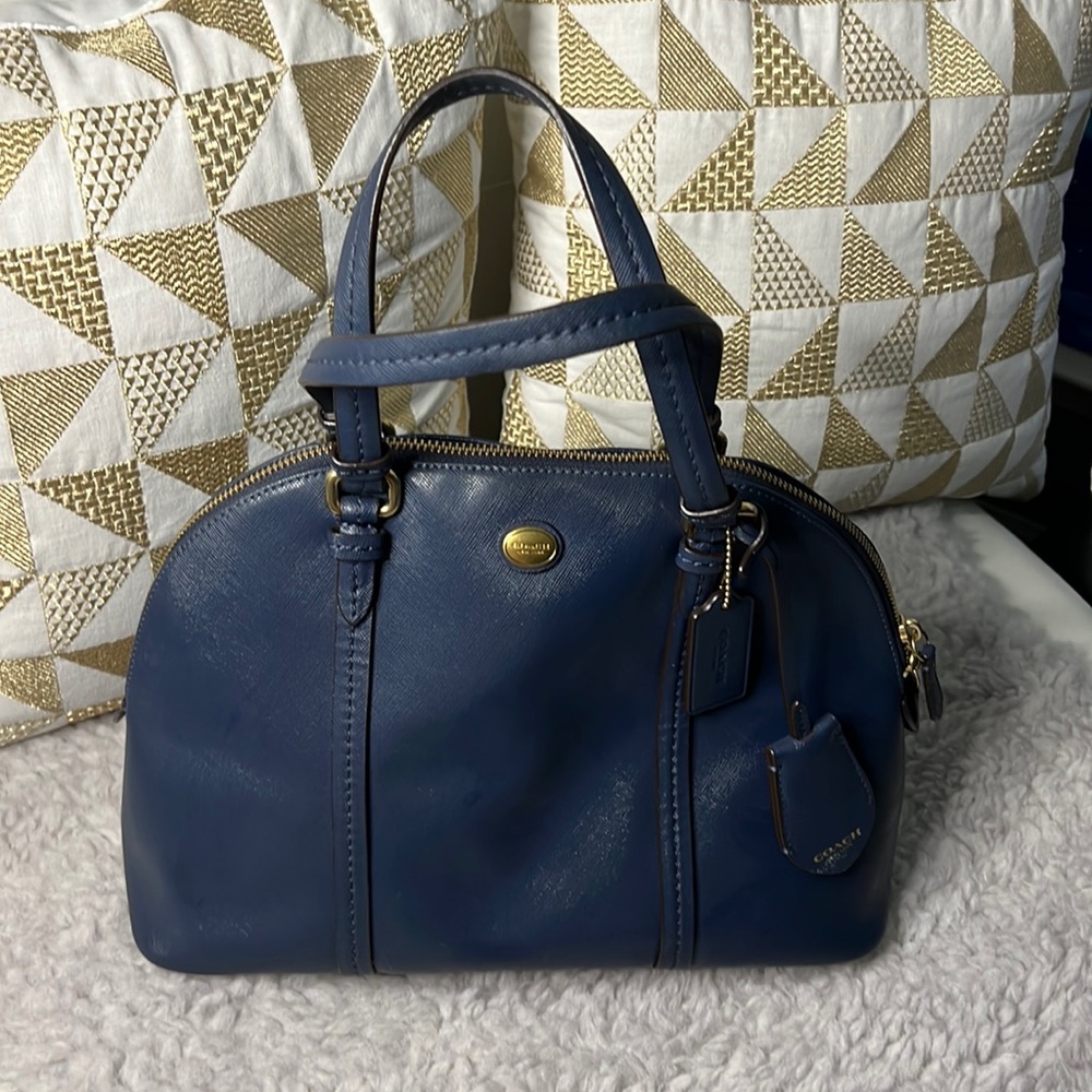 Navy Coach Bag with Strap